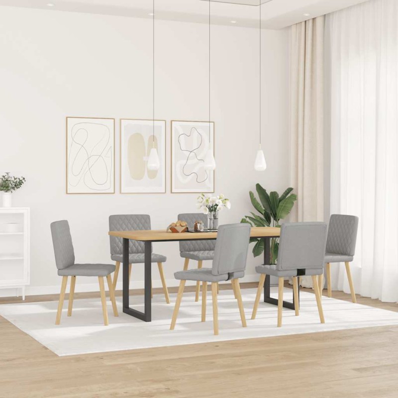 vidaXL Καρέκλες τραπεζαρίας 6 τεμ Cloud Grey Fabric
