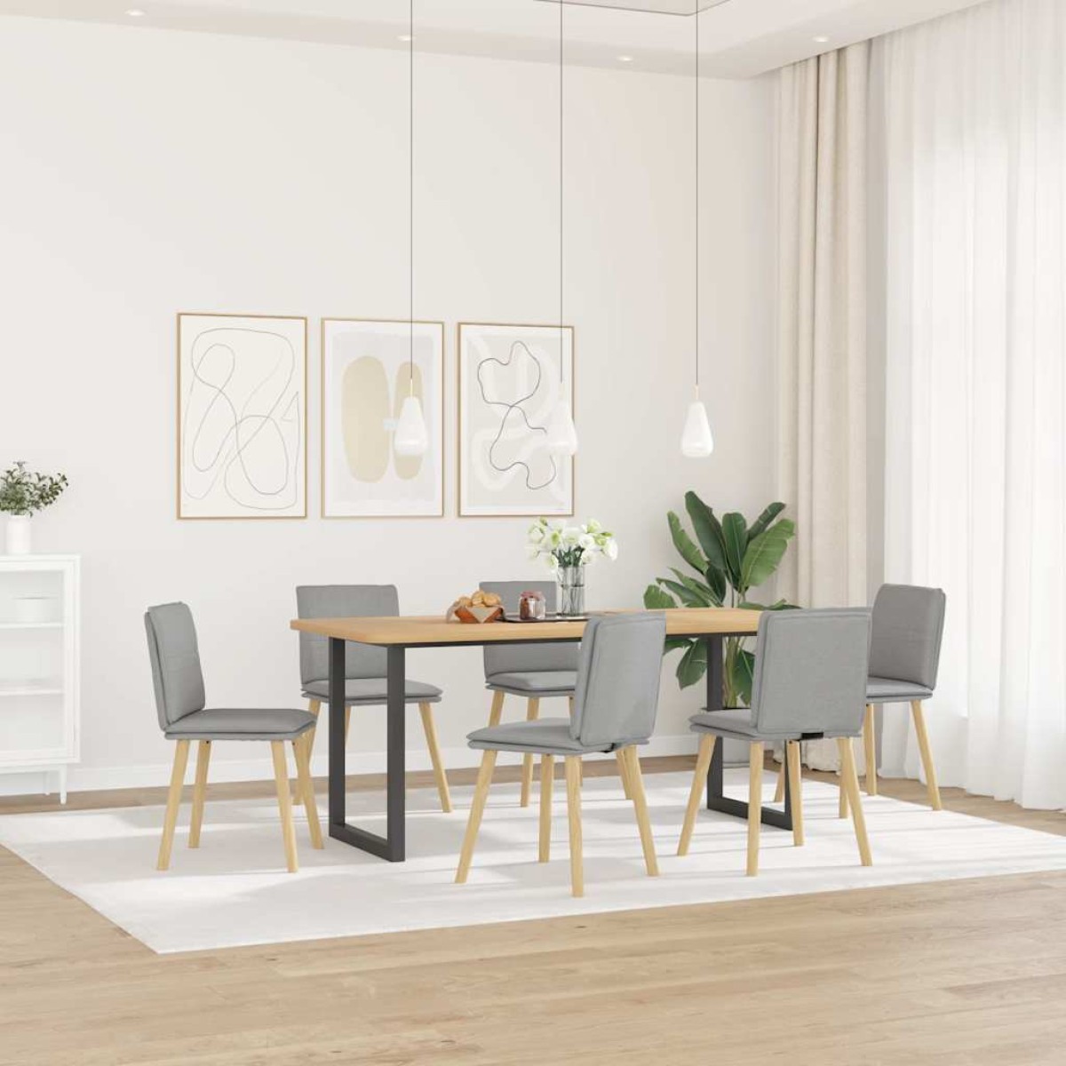 vidaXL Καρέκλες τραπεζαρίας 6 τεμ Cloud Grey Fabric