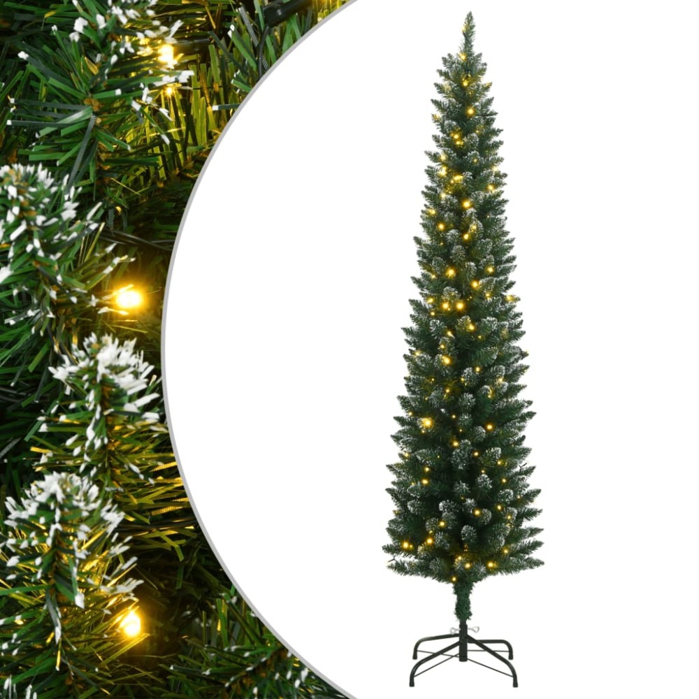 vidaXL Χριστουγεννιάτικο Δέντρο Slim Αρθρωτό με 300 LED 240 εκ.