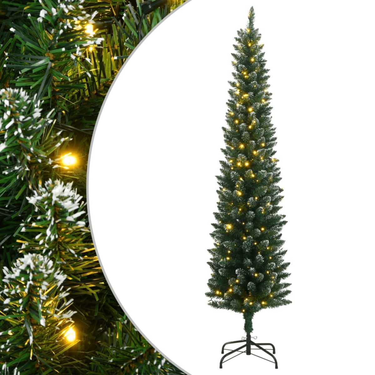 vidaXL Χριστουγεννιάτικο Δέντρο Slim Αρθρωτό με 300 LED 240 εκ.