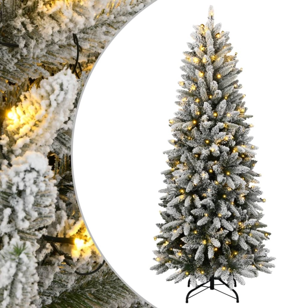 vidaXL Χριστουγεννιάτικο Δέντρο Τεχνητό με 150 LED & Χιόνι 150 εκ.