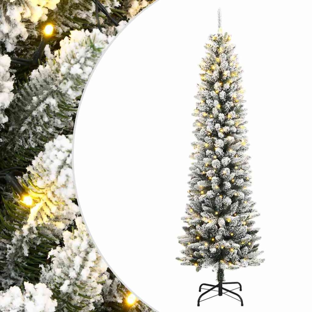 vidaXL Χριστουγεννιάτικο Δέντρο Τεχνητό με 150 LED & Χιόνι 120 εκ.