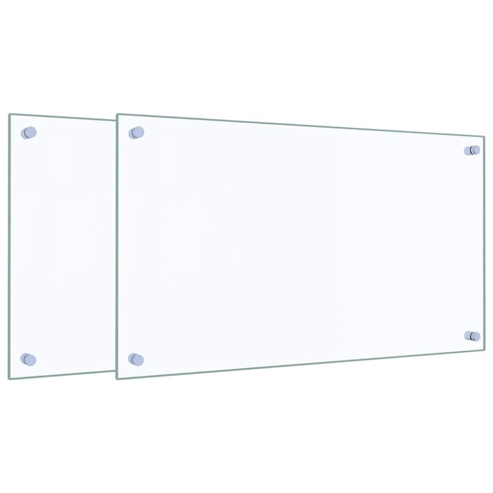 vidaXL Πλάτες Κουζίνας 2 τεμ. Διαφανής 70 x 40 εκ. από Ψημένο Γυαλί
