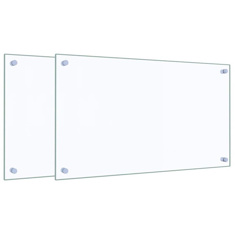 vidaXL Πλάτες Κουζίνας 2 τεμ. Διαφανής 70 x 40 εκ. από Ψημένο Γυαλί