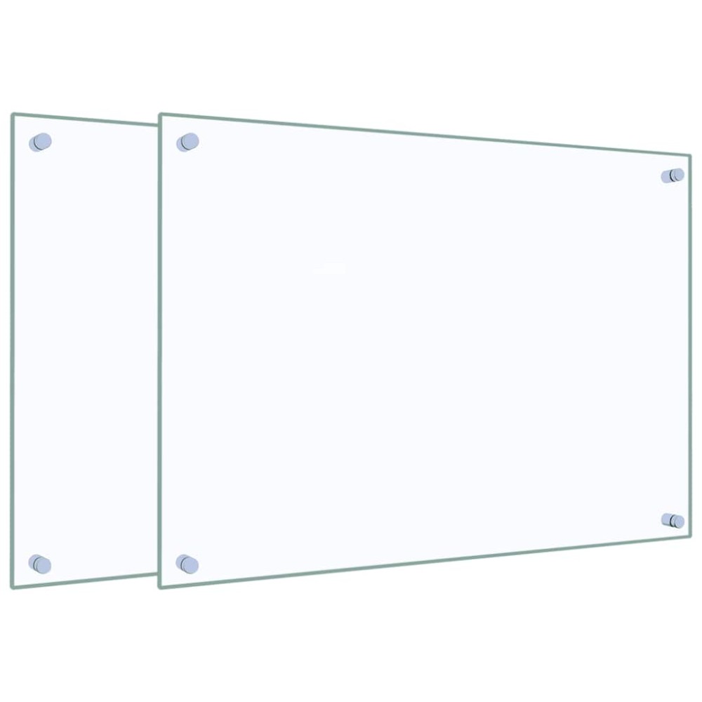 vidaXL Πλάτες Κουζίνας 2 τεμ. Διαφανής 70 x 50 εκ. από Ψημένο Γυαλί