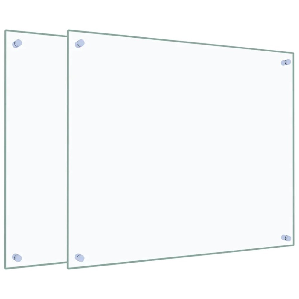 vidaXL Πλάτες Κουζίνας 2 τεμ. Διαφανής 70 x 60 εκ. από Ψημένο Γυαλί