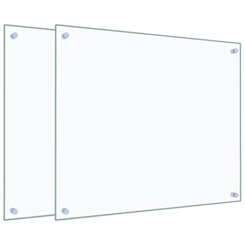 vidaXL Πλάτες Κουζίνας 2 τεμ. Διαφανής 70 x 60 εκ. από Ψημένο Γυαλί