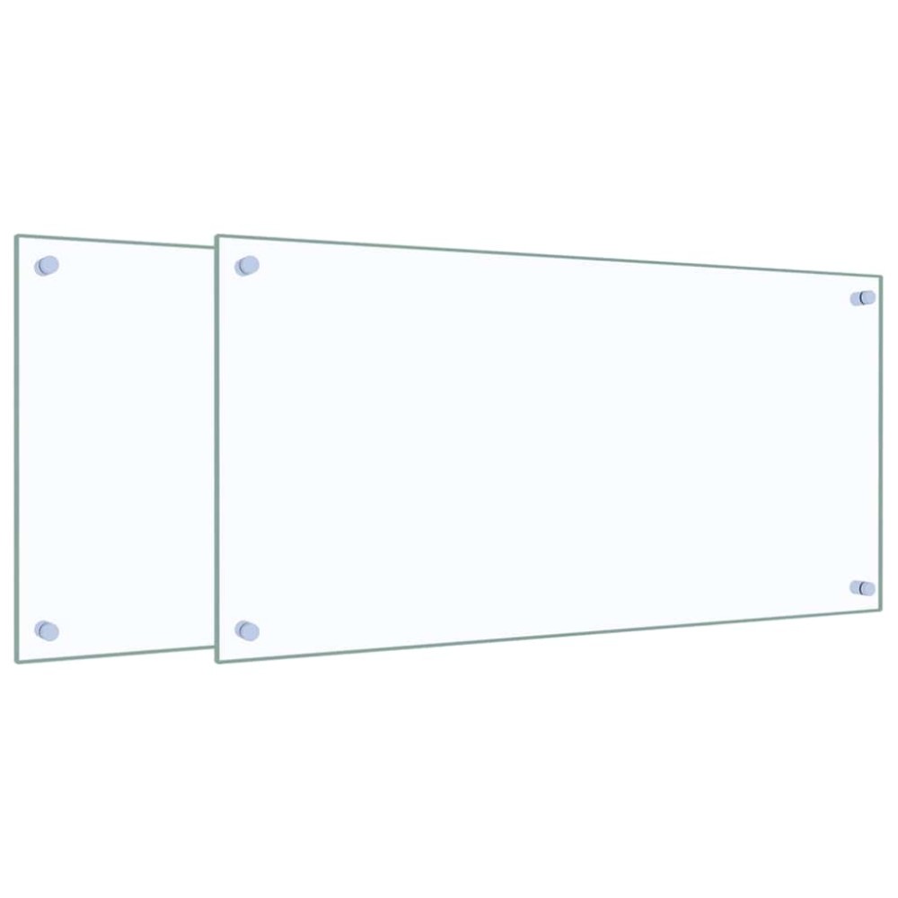 vidaXL Πλάτες Κουζίνας 2 τεμ. Διαφανής 80 x 40 εκ. από Ψημένο Γυαλί
