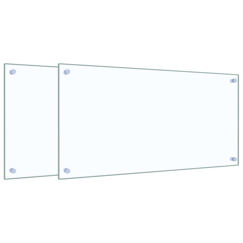 vidaXL Πλάτες Κουζίνας 2 τεμ. Διαφανής 80 x 40 εκ. από Ψημένο Γυαλί