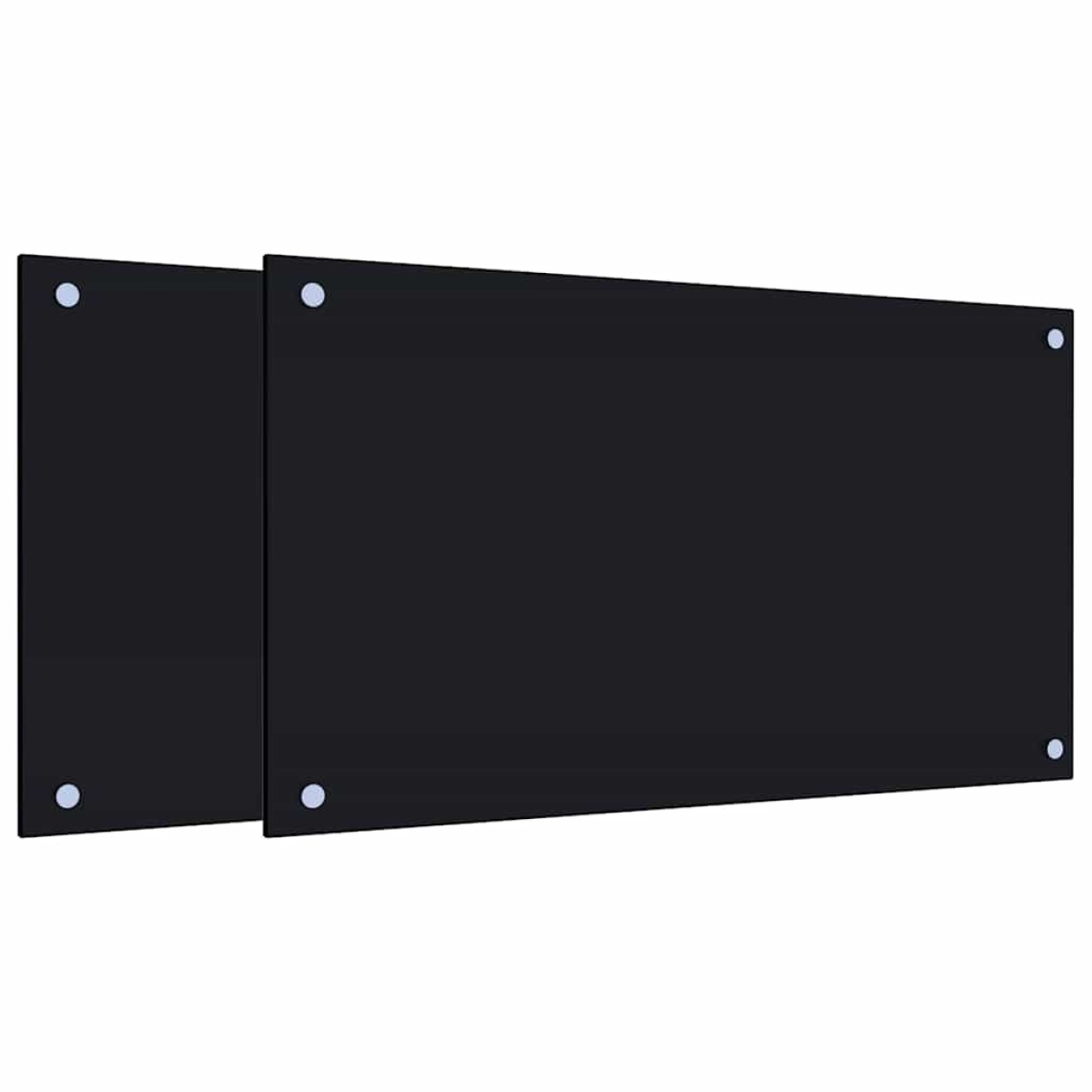 vidaXL Πλάτες Κουζίνας 2 τεμ. Μαύρες 70 x 40 εκ. από Ψημένο Γυαλί
