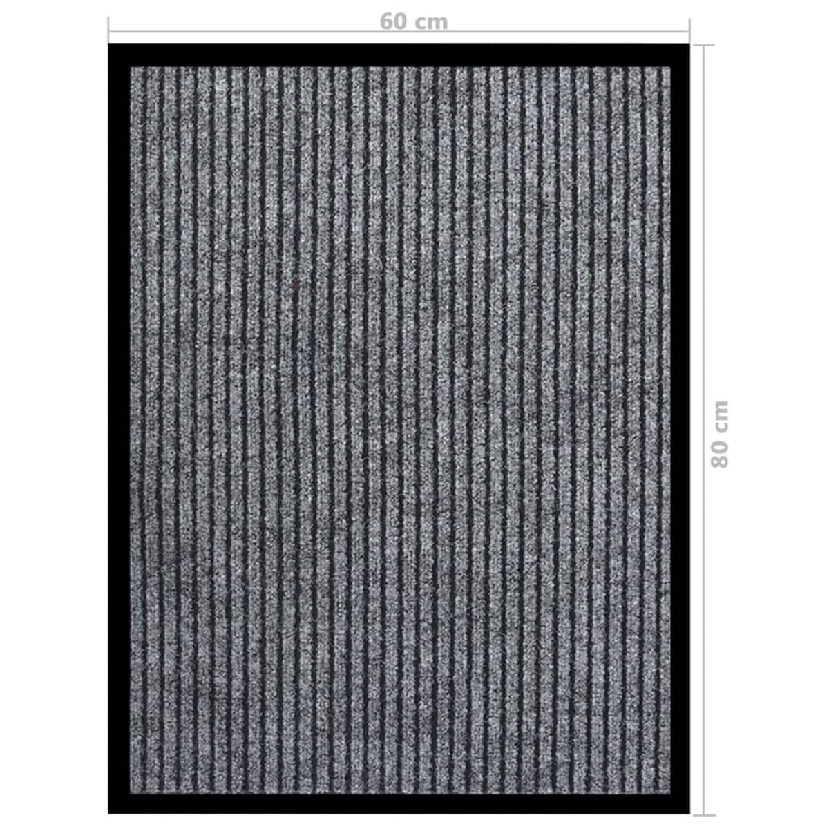 vidaXL Πατάκι Εισόδου Ριγέ Γκρι 60 x 80 εκ.