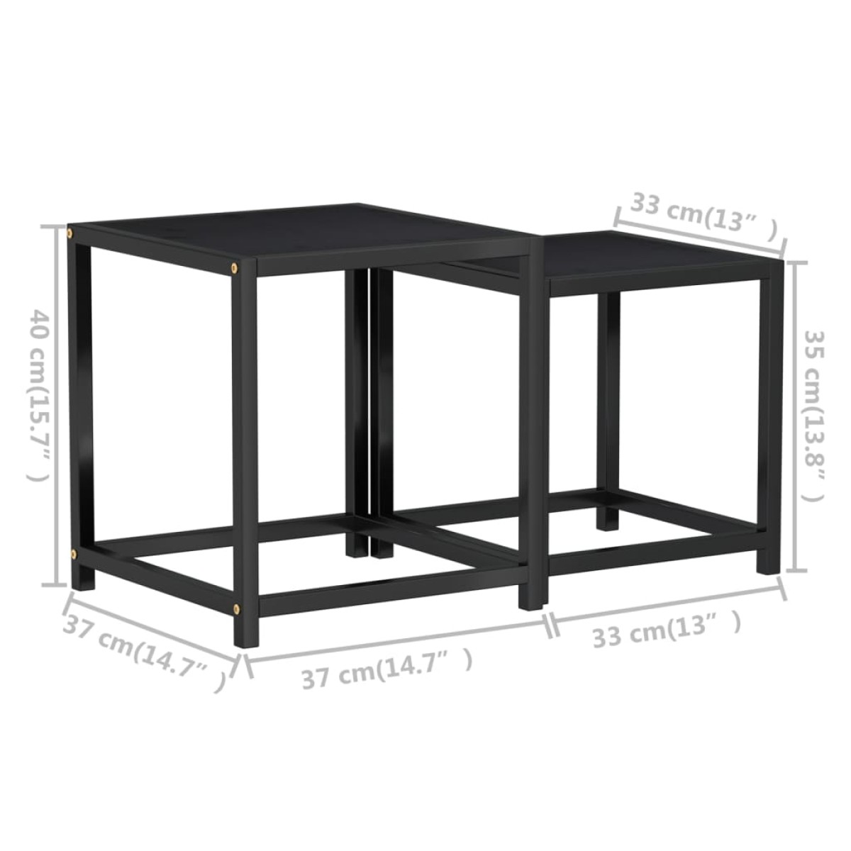 vidaXL Τραπεζάκια 2 τεμ. Μαύρα από MDF