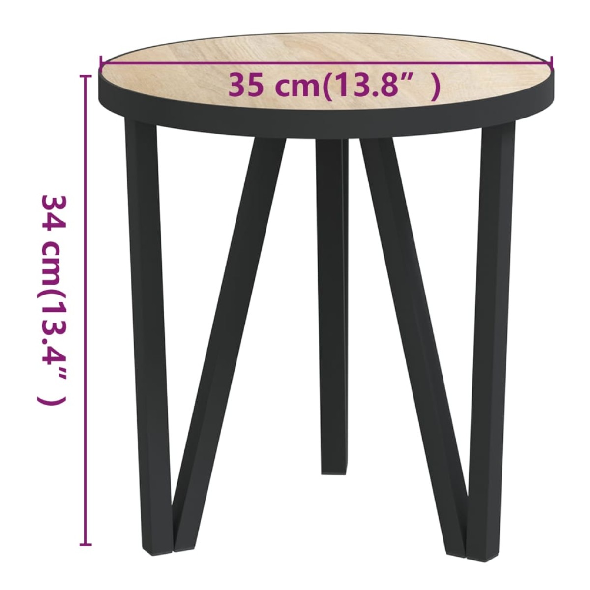 vidaXL Τραπεζάκι Sonoma Δρυς Ø35 εκ. από MDF