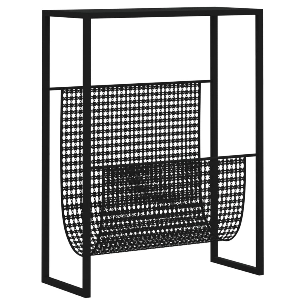 vidaXL Ραφιέρα Περιοδικών Μαύρη 35 x 15 x 45 εκ. από Ατσάλι