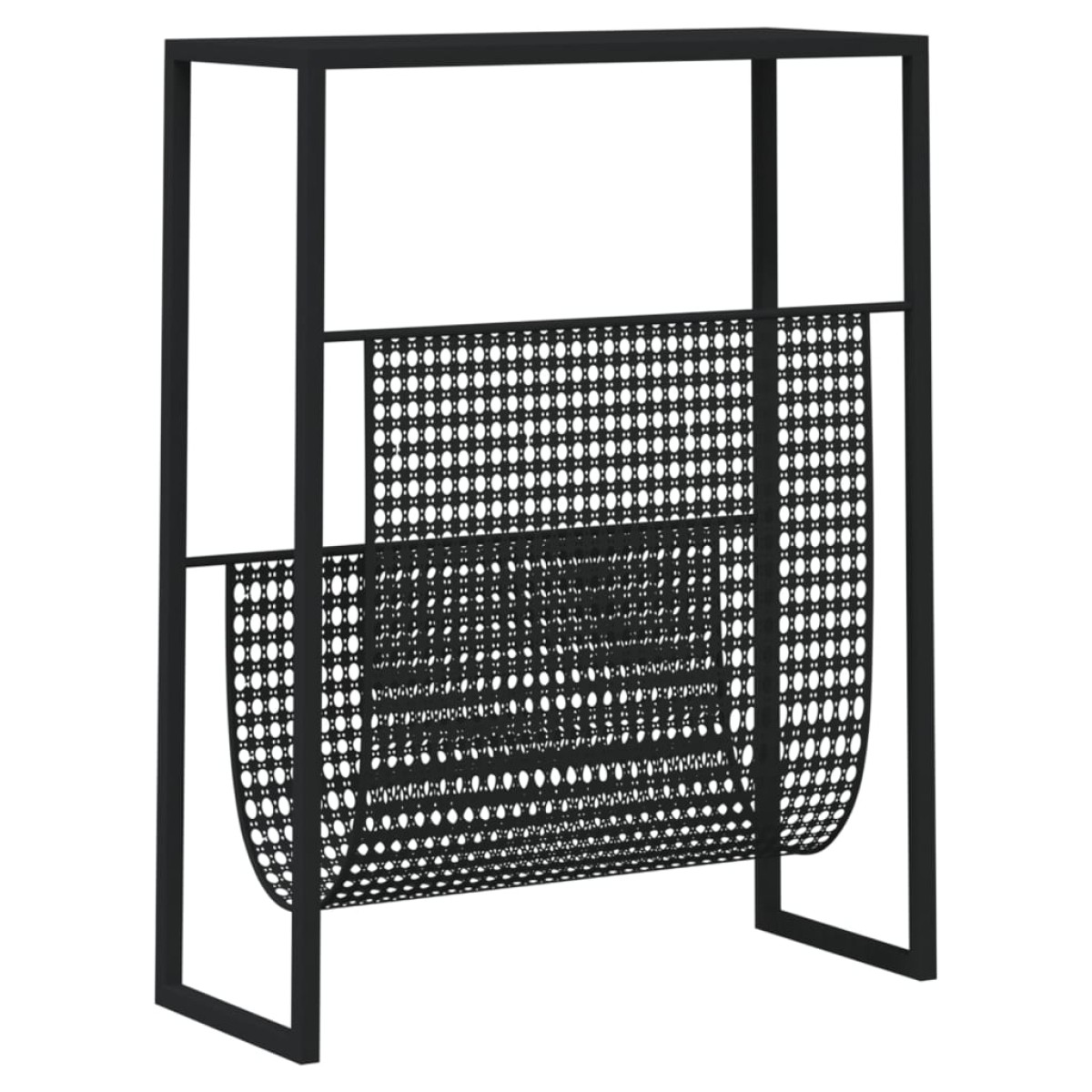 vidaXL Ραφιέρα Περιοδικών Μαύρη 35 x 15 x 45 εκ. από Ατσάλι