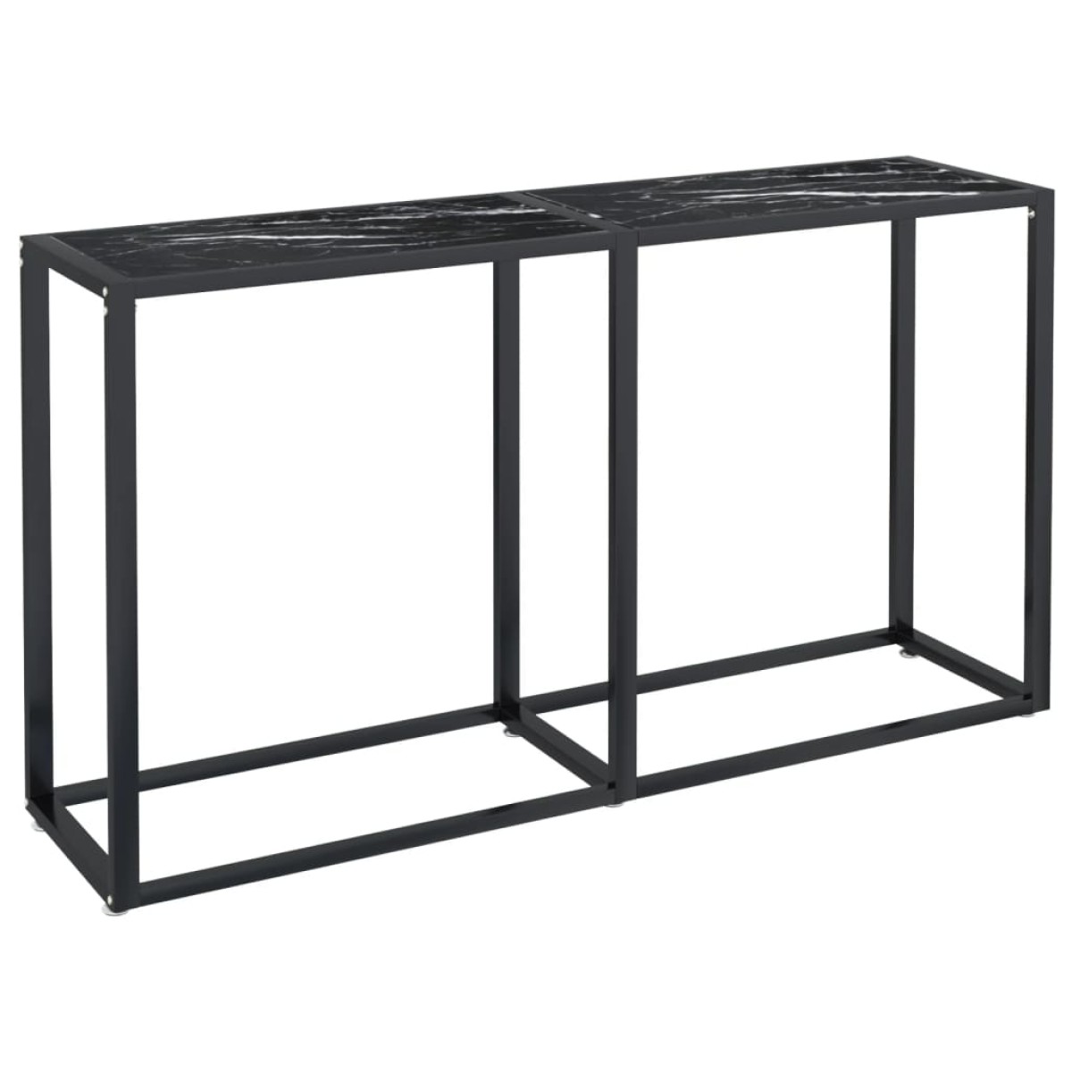 vidaXL Τραπέζι Κονσόλα Μαύρο Όψη Μαρμάρου 140x35x75,5 εκ. Ψημένο Γυαλί