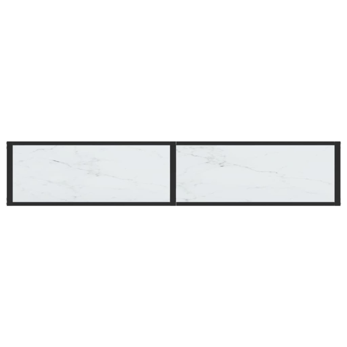 vidaXL Τραπέζι Κονσόλα Λευκό Όψη Μαρμάρου 180x35x75,5 εκ. Ψημένο Γυαλί