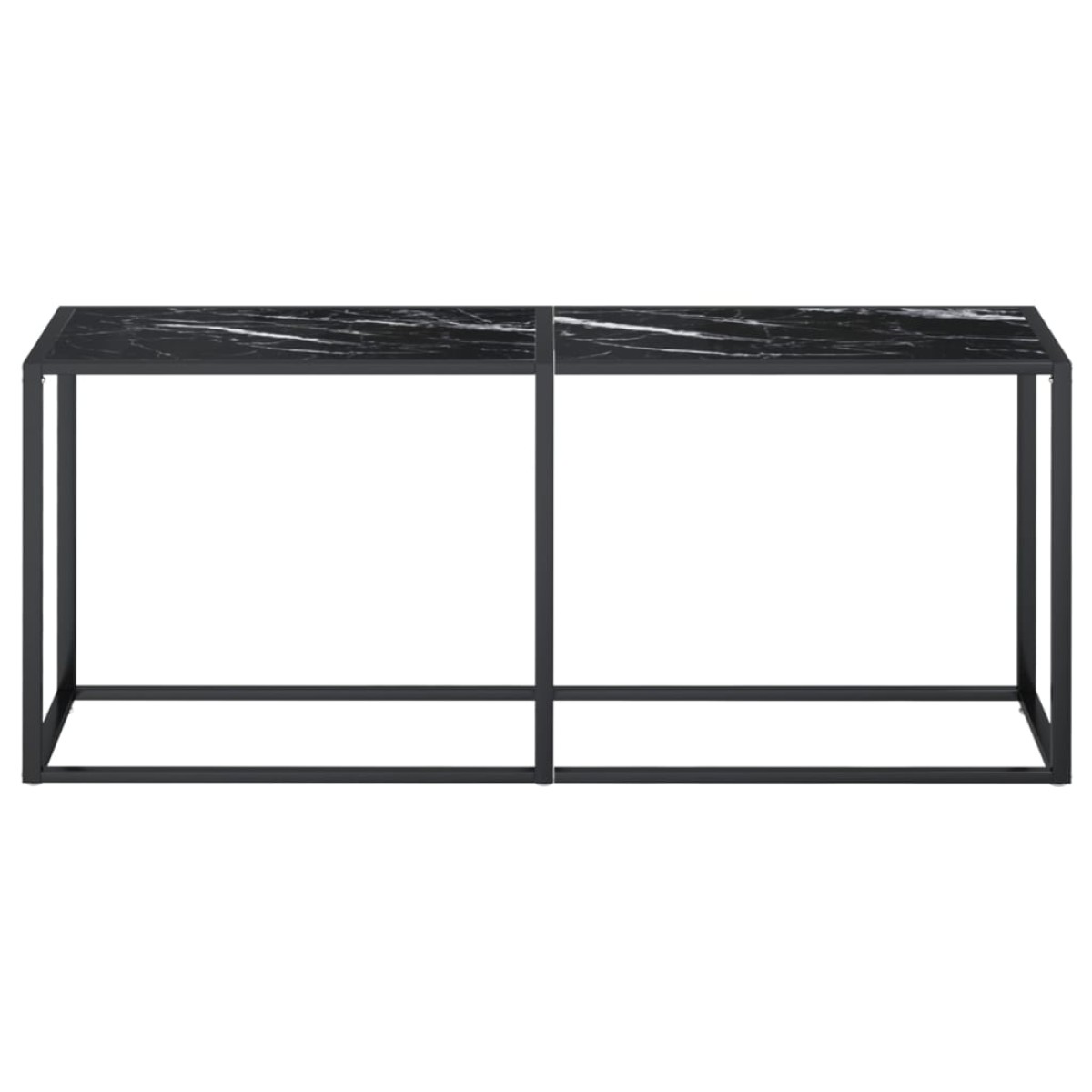 vidaXL Τραπέζι Κονσόλα Μαύρο Όψη Μαρμάρου 180x35x75,5 εκ. Ψημένο Γυαλί