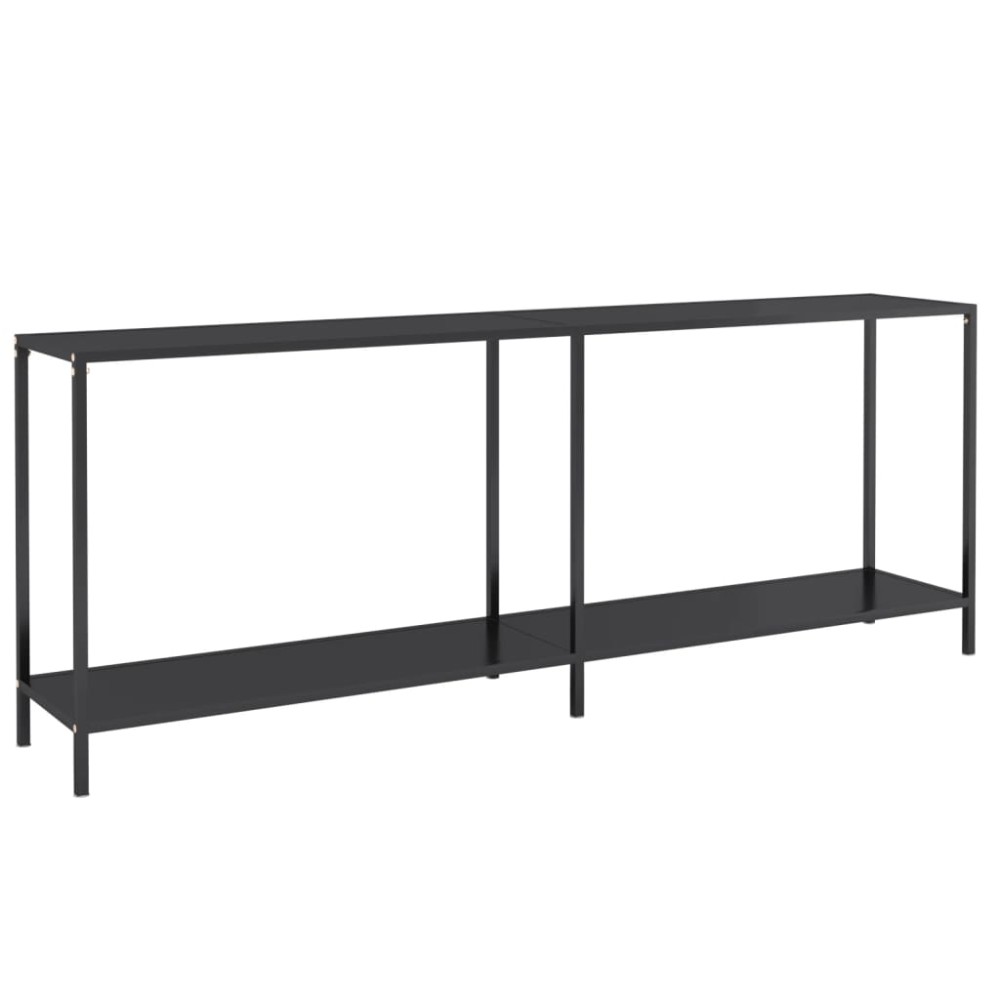 vidaXL Τραπέζι Κονσόλα Μαύρο 200 x 35 x 75,5 εκ. από Ψημένο Γυαλί