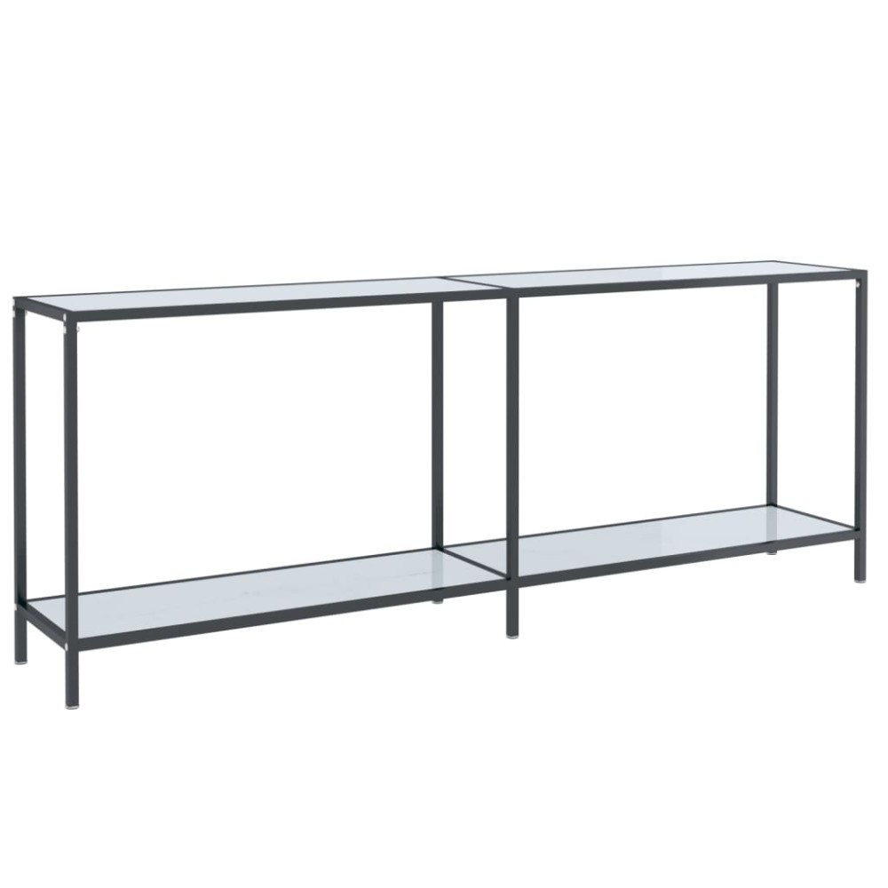 vidaXL Τραπέζι Κονσόλα Λευκό 200 x 35 x 75,5 εκ. από Ψημένο Γυαλί