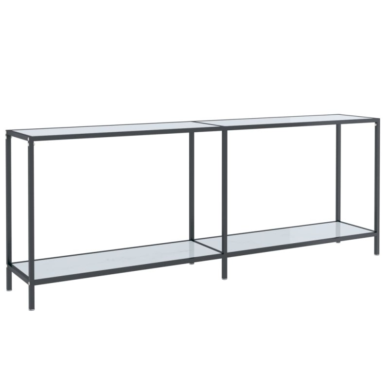 vidaXL Τραπέζι Κονσόλα Λευκό 200 x 35 x 75,5 εκ. από Ψημένο Γυαλί