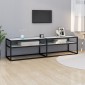 vidaXL Έπιπλο Τηλεόρασης Λευκό Όψη Μαρμάρου 160x40x40,5εκ Ψημένο Γυαλί