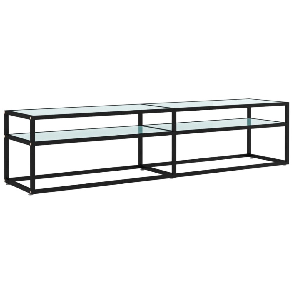 vidaXL Έπιπλο Τηλεόρασης Λευκό Όψη Μαρμάρου 180x40x40,5εκ Ψημένο Γυαλί
