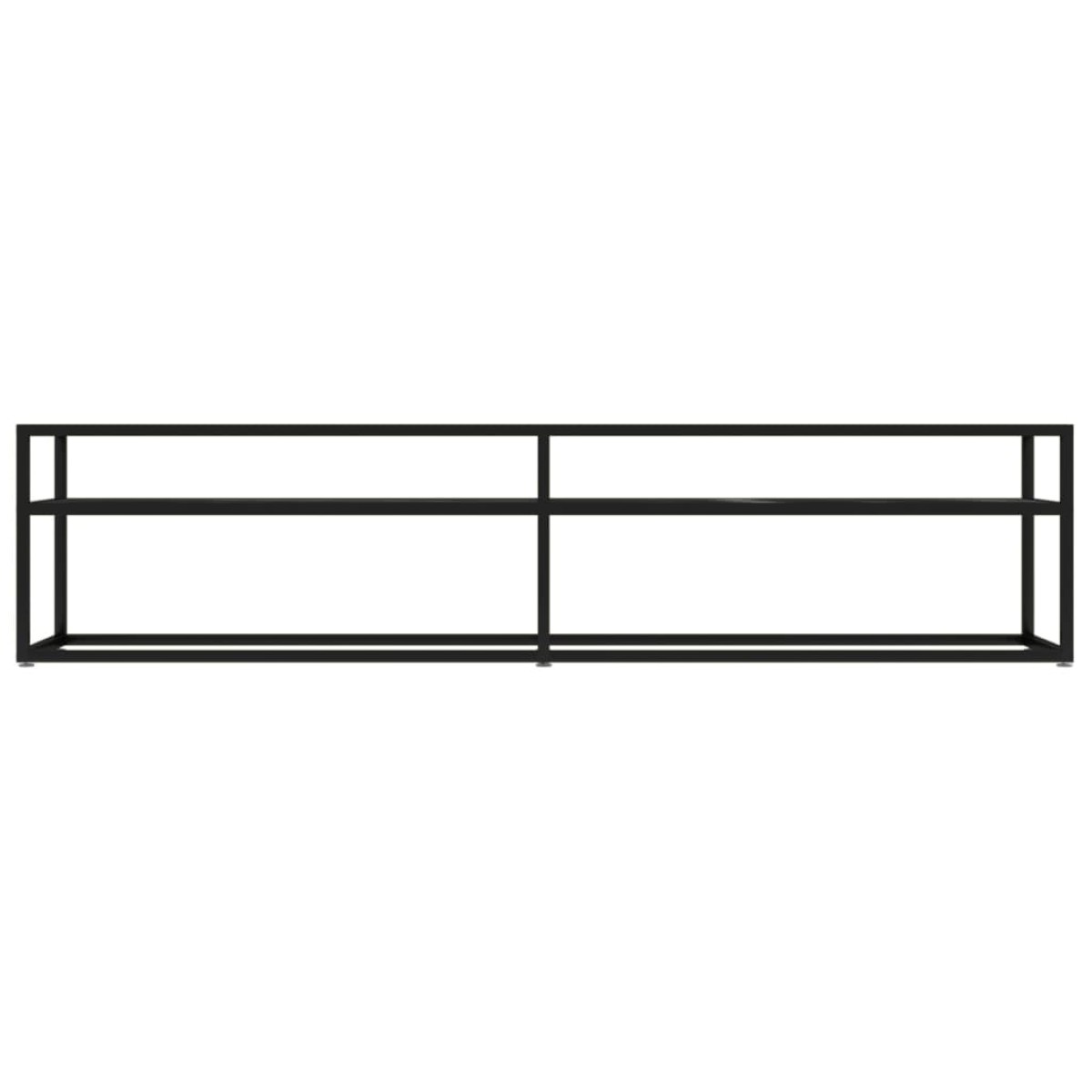 vidaXL Έπιπλο Τηλεόρασης Λευκό Όψη Μαρμάρου 180x40x40,5εκ Γυαλί Ασφαλ.