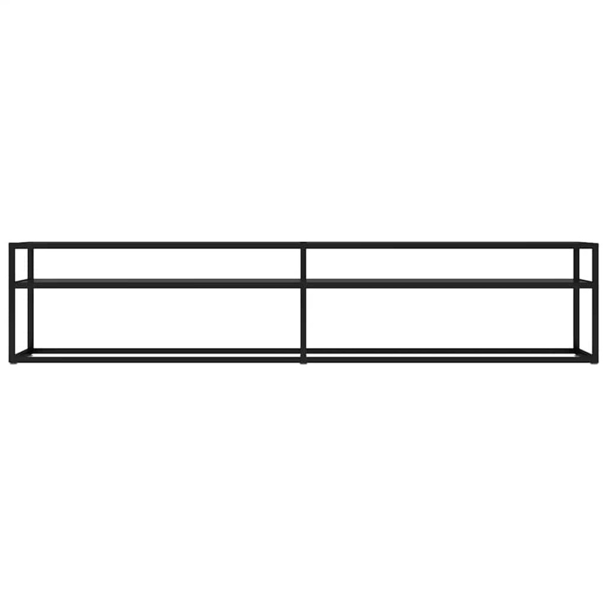 vidaXL Έπιπλο Τηλεόρασης Μαύρο 200 x 40 x 40,5 εκ. από Γυαλί Ασφαλ.