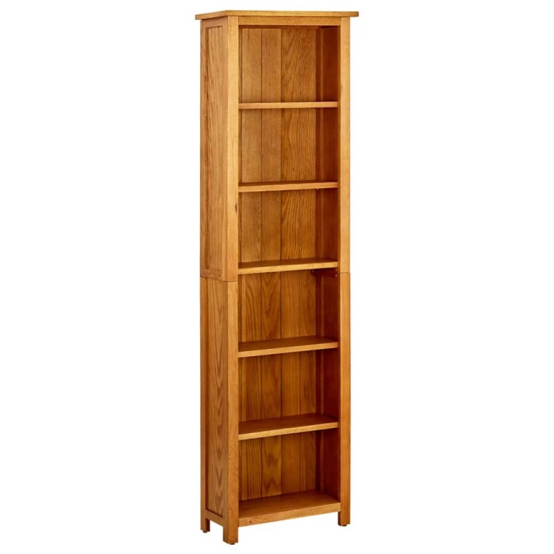 vidaXL Βιβλιοθήκη με 6 Επίπεδα 52x22x180 εκ. από Μασίφ Ξύλο Δρυός