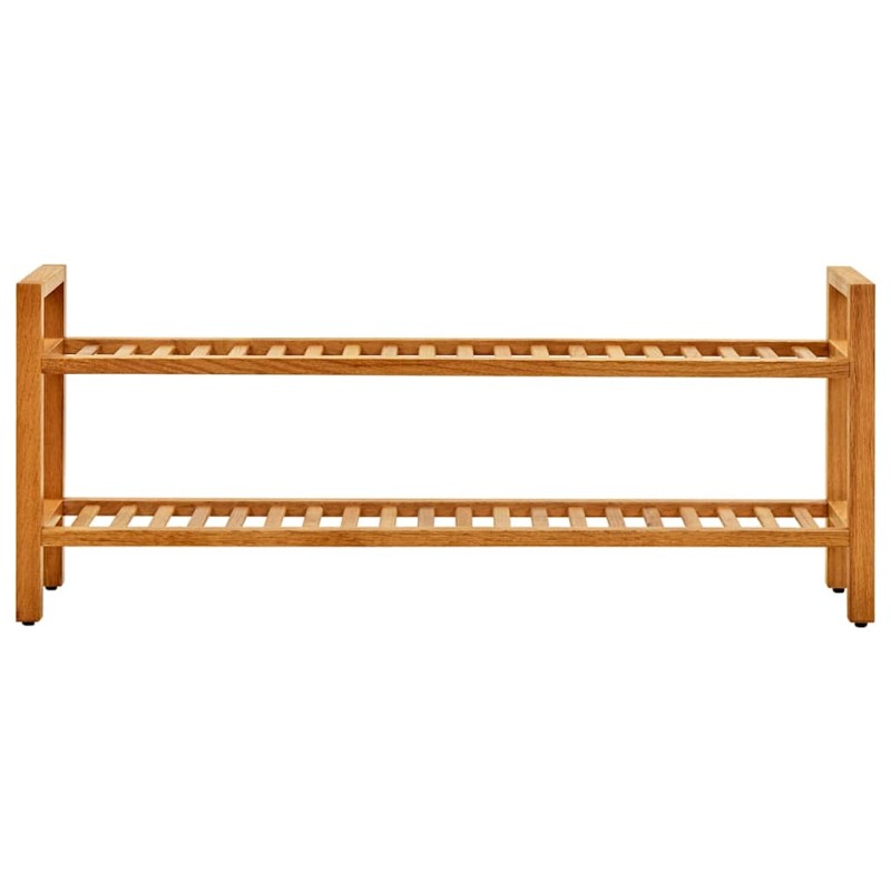 vidaXL Παπουτσοθήκη με 2 Ράφια 100 x 27 x 40 εκ. από Μασίφ Ξύλο Δρυός