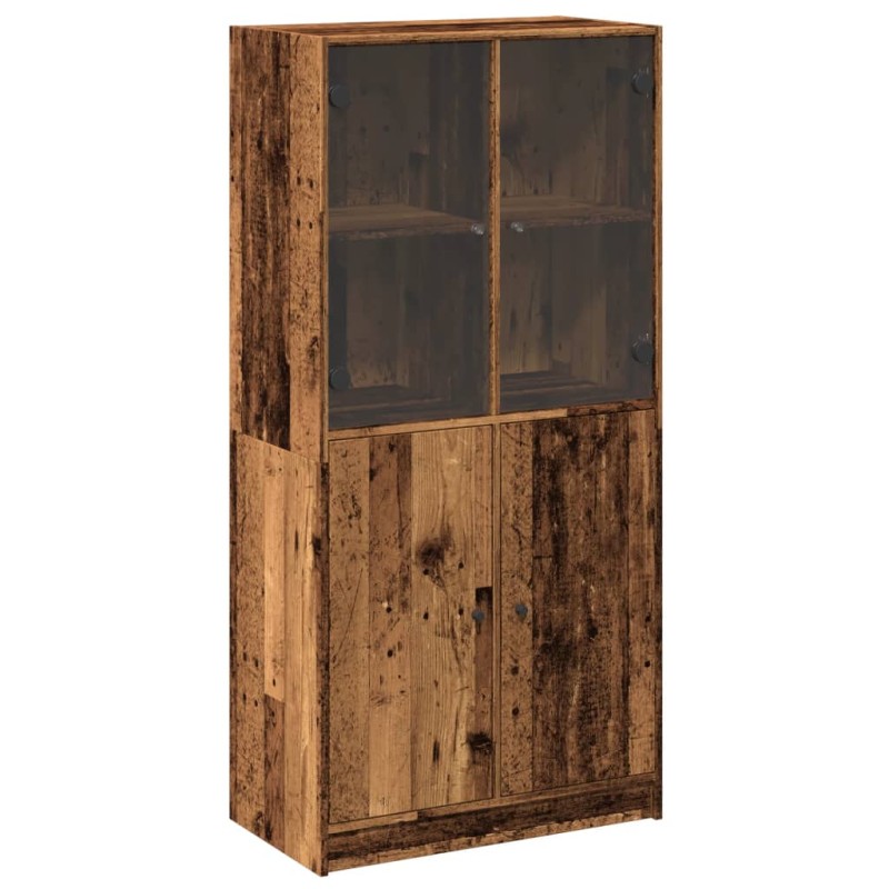 vidaXL Ντουλάπα με Πόρτες Όψη Παλαιού Ξύλου 68x37x142 εκ. Επεξ. Ξύλο