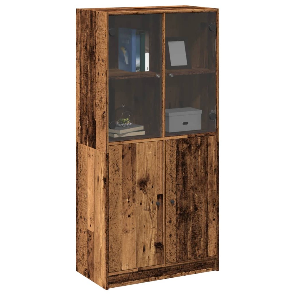 vidaXL Ντουλάπα με Πόρτες Όψη Παλαιού Ξύλου 68x37x142 εκ. Επεξ. Ξύλο