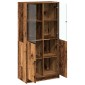 vidaXL Ντουλάπα με Πόρτες Όψη Παλαιού Ξύλου 68x37x142 εκ. Επεξ. Ξύλο