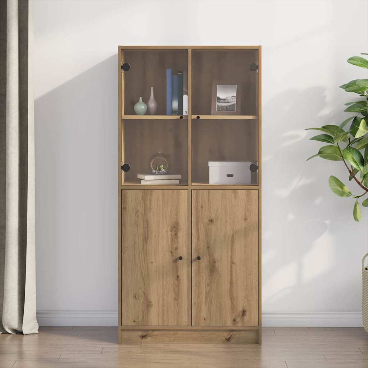 vidaXL Ντουλάπα με Πόρτες Αρτισιανή Δρυς 68x37x142 εκ. Επεξ. Ξύλο