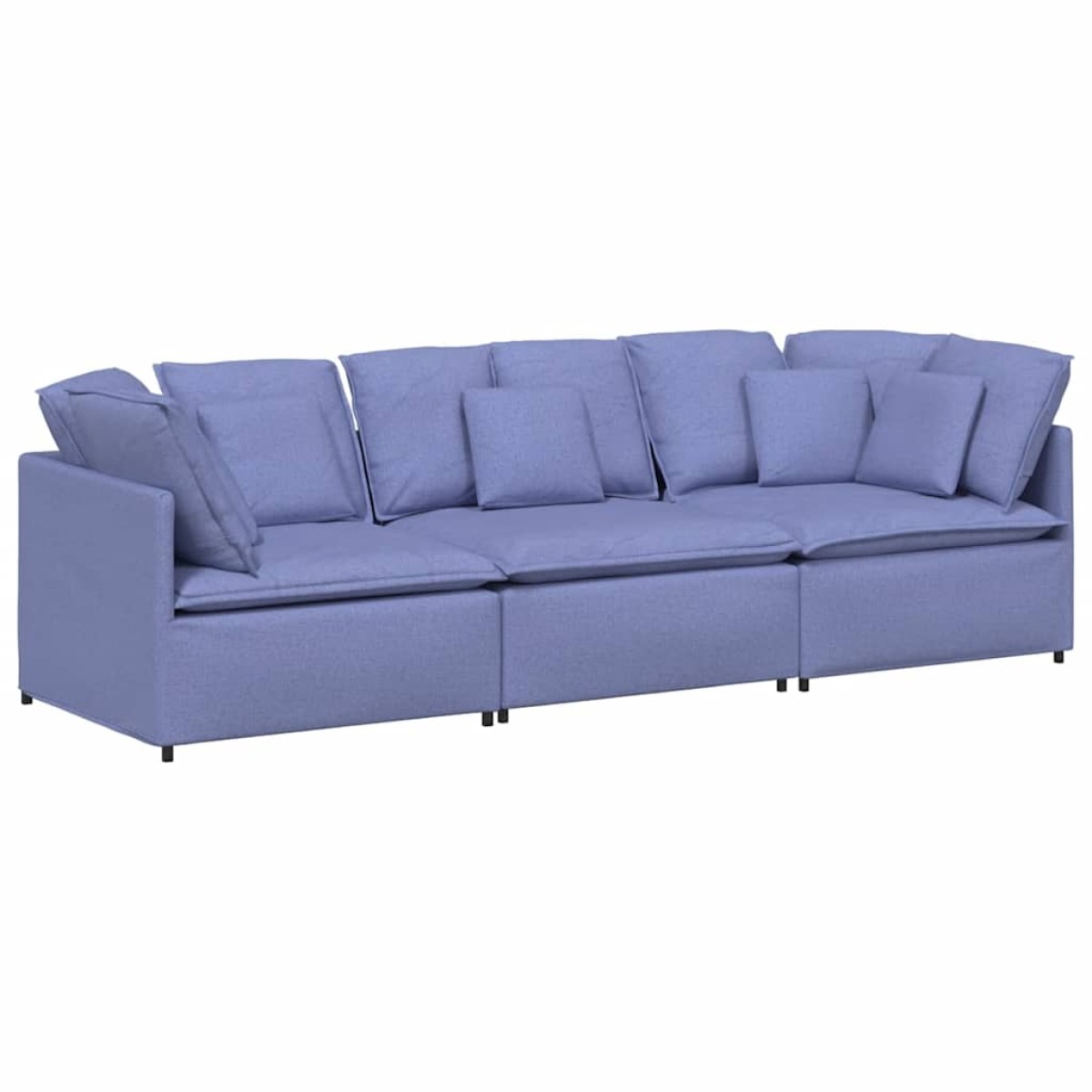 vidaXL Καναπές-Μαξιλάρι με Μαξιλάρια, Ύφασμα Τζιν, Μπλε