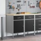 vidaXL Ντουλάπα Εργασίας 2 τμχ. Μαύρο και Γκρι 100 x 55 x 85 εκ.