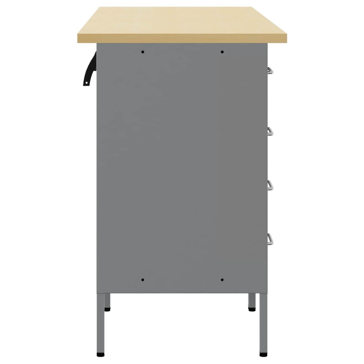vidaXL Ντουλάπα Εργασίας 3 τμχ. Μαύρο και Γκρι 150 x 55 x 85 εκ