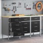 vidaXL Ντουλάπα Εργασίας 3 τμχ. Μαύρο και Γκρι 150 x 55 x 85 εκ