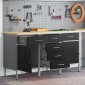 vidaXL Ντουλάπα Εργασίας 3 τμχ. Μαύρο και Γκρι 150 x 55 x 85 εκ