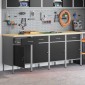 vidaXL Ντουλάπα Εργασίας 4 τμχ. Μαύρο και Γκρι 200 x 55 x 85 εκ