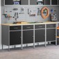 vidaXL Ντουλάπα Εργασίας 4 τμχ. Μαύρο και Γκρι 200 x 55 x 85 εκ