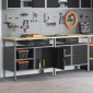 vidaXL Σετ πάγκου εργασίας 2 τμχ. Μαύρο και Γκρι