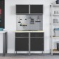 vidaXL Σετ Ντουλάπας Εργασίας με συρτάρι με ράφι 8 τμχ. Γκρι