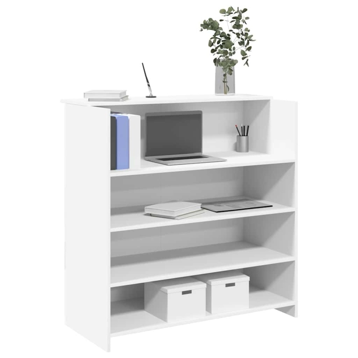 vidaXL Γραφείο Υποδοχής Λευκό 100x50x103,5 εκ. από Τεχνητό Ξύλο