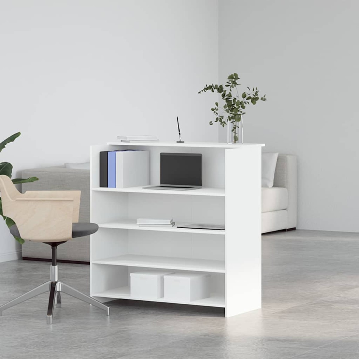 vidaXL Γραφείο Υποδοχής Λευκό 100x50x103,5 εκ. από Τεχνητό Ξύλο