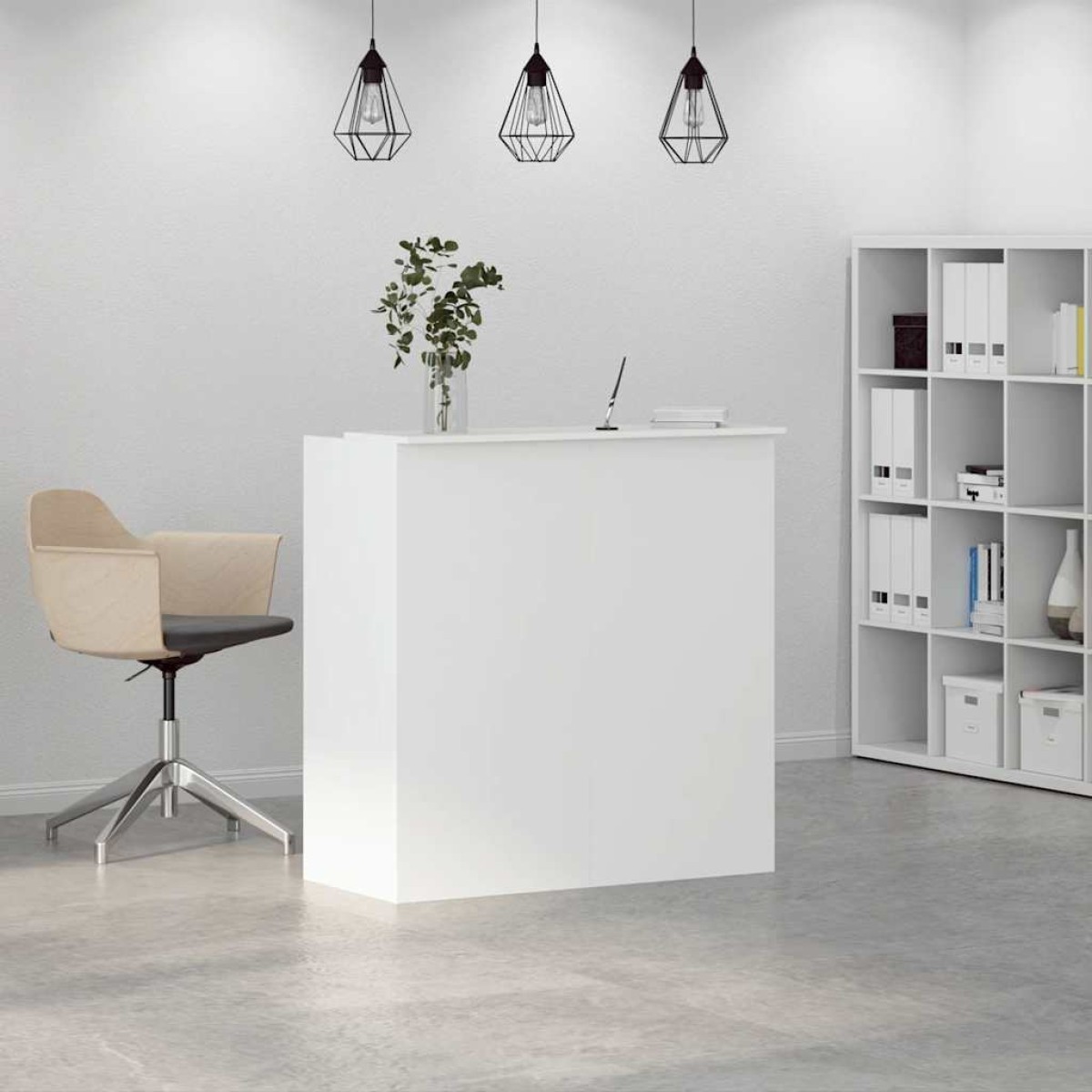 vidaXL Γραφείο Υποδοχής Λευκό 100x50x103,5 εκ. από Τεχνητό Ξύλο