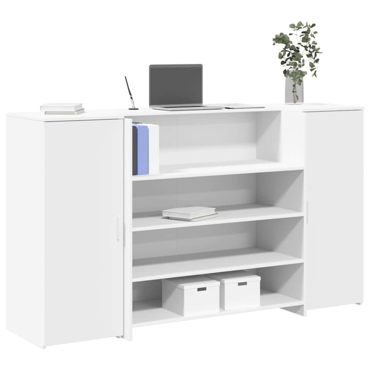 vidaXL Γραφείο Υποδοχής Λευκό 180x50x103,5 εκ. από Τεχνητό Ξύλο