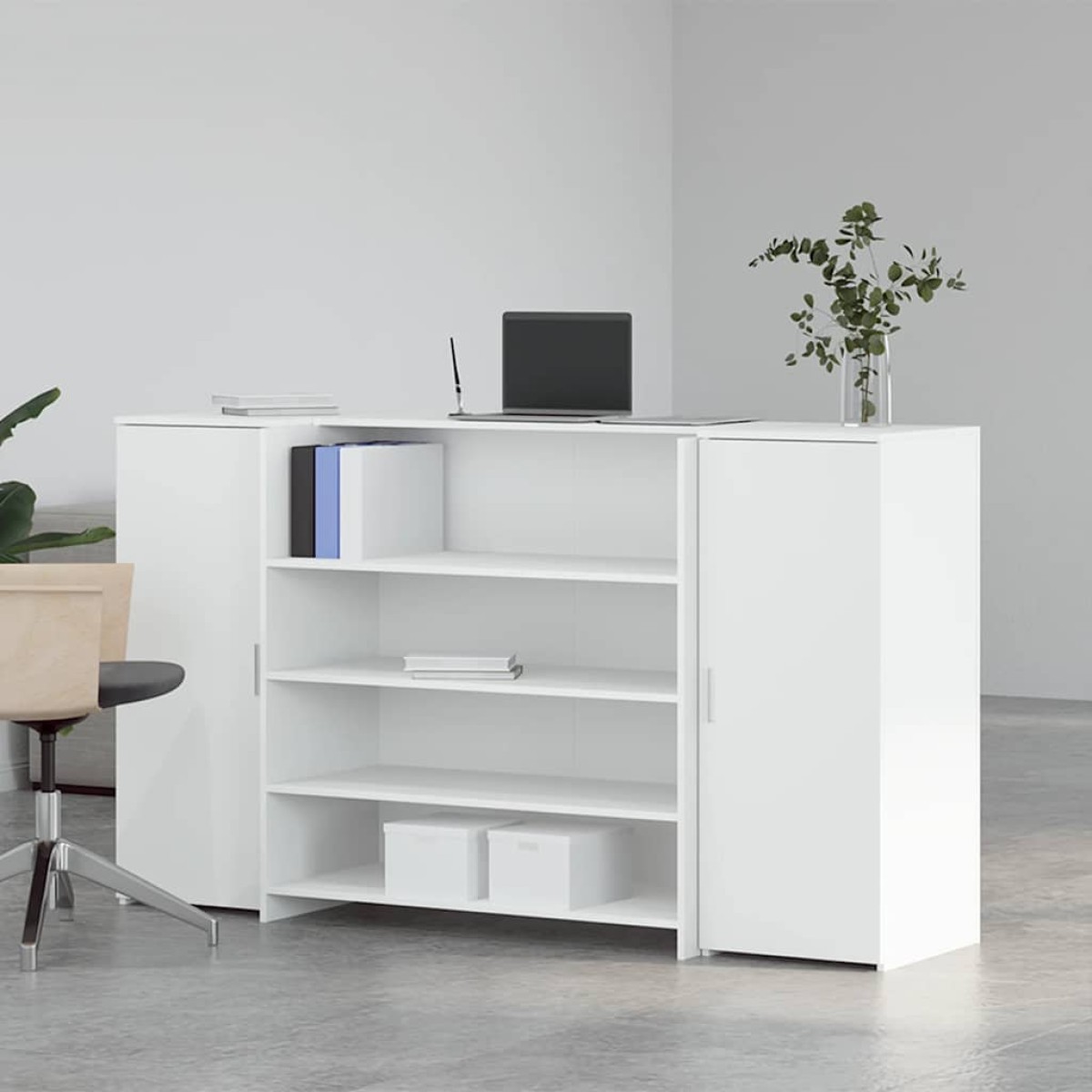 vidaXL Γραφείο Υποδοχής Λευκό 180x50x103,5 εκ. από Τεχνητό Ξύλο