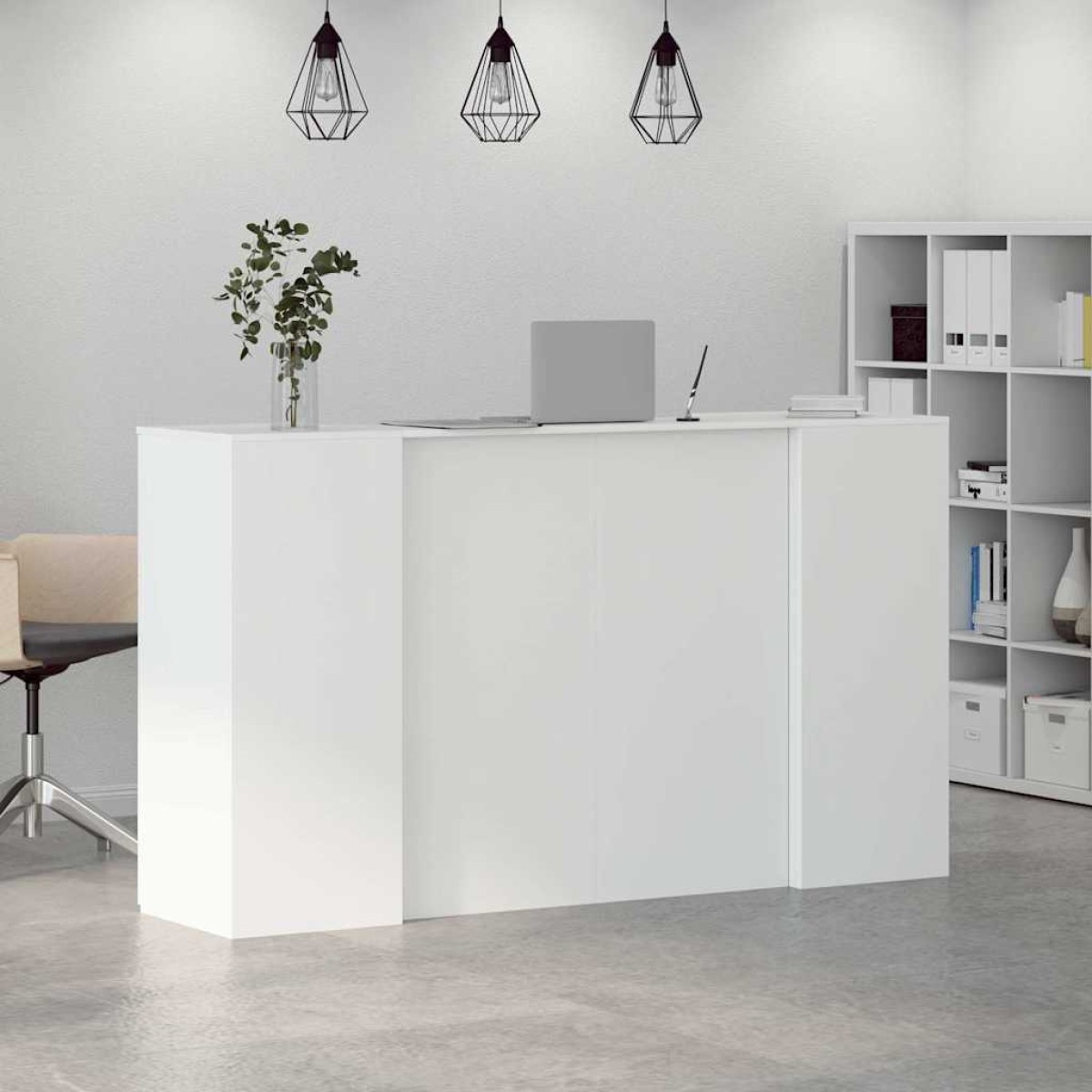 vidaXL Γραφείο Υποδοχής Λευκό 180x50x103,5 εκ. από Τεχνητό Ξύλο